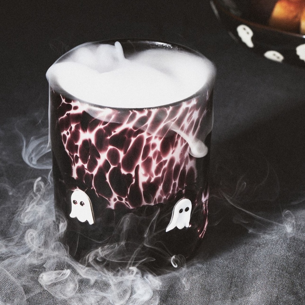 Ghost Spooky Black and White mystic glass